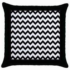 Black And White Chevron Throw Pillow Case (black) by GardenOfOphir