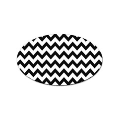 Black And White Chevron Sticker (oval) by GardenOfOphir