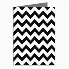 Black And White Chevron Greeting Cards (pkg Of 8) by GardenOfOphir