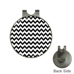 Black And White Chevron Hat Clips With Golf Markers by GardenOfOphir