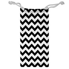 Black And White Chevron Jewelry Bag by GardenOfOphir