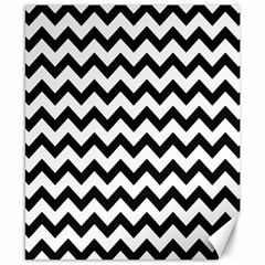 Black And White Chevron Canvas 8  X 10  by GardenOfOphir