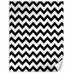 Black And White Chevron Canvas 12  X 16  by GardenOfOphir