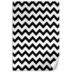 Black And White Chevron Canvas 24  X 36  by GardenOfOphir