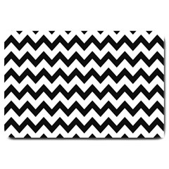 Black And White Chevron Large Doormat by GardenOfOphir