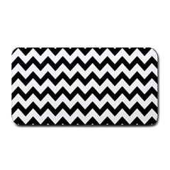 Black And White Chevron Medium Bar Mat by GardenOfOphir