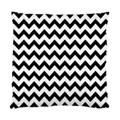 Black And White Chevron Standard Cushion Case (one Side) by GardenOfOphir