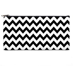 Black And White Chevron Pencil Case by GardenOfOphir