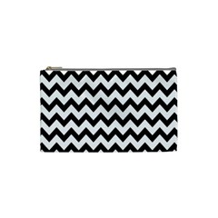 Black And White Chevron Cosmetic Bag (small) by GardenOfOphir