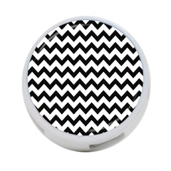 Black And White Chevron 4-port Usb Hub (one Side) by GardenOfOphir