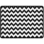 Black And White Chevron Two Sides Fleece Blanket (Large) 80 x60  Blanket Front