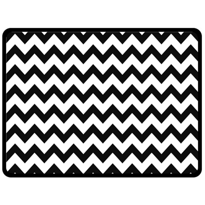 Black And White Chevron Two Sides Fleece Blanket (Large)