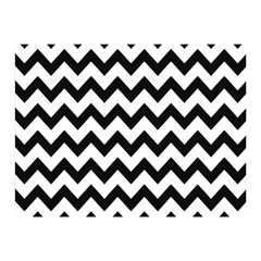 Black And White Chevron Two Sides Premium Plush Fleece Blanket (mini) by GardenOfOphir