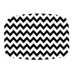 Black And White Chevron Mini Square Pill Box by GardenOfOphir