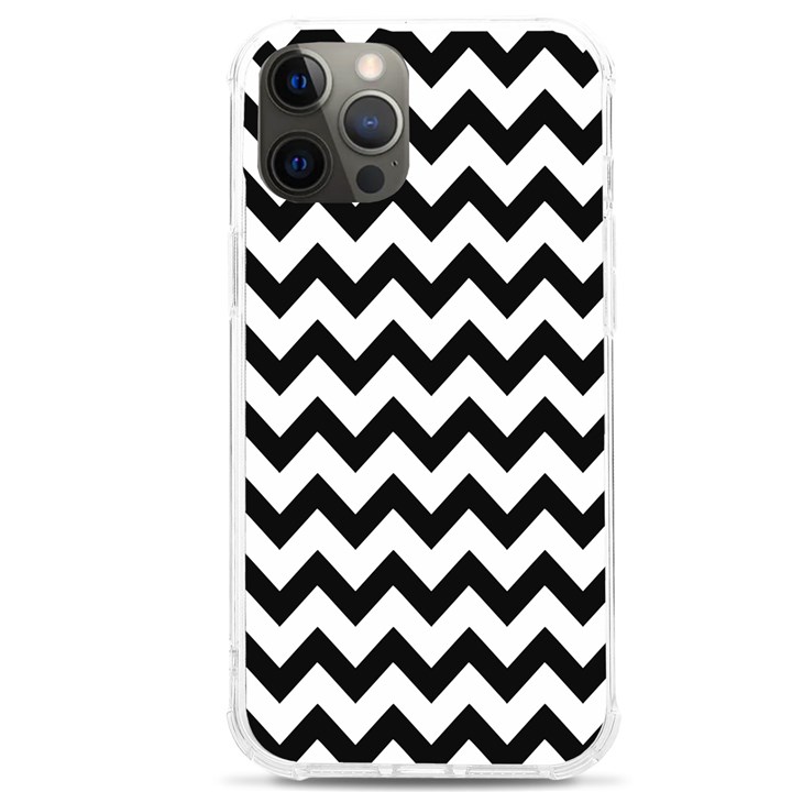 Black And White Chevron iPhone 12 Pro max TPU UV Print Case