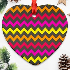 Chevron Pattern Gifts Ornament (heart) by GardenOfOphir