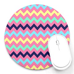 Chevron Pattern Gifts Round Mousepad by GardenOfOphir