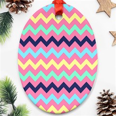 Chevron Pattern Gifts Ornament (oval) by GardenOfOphir