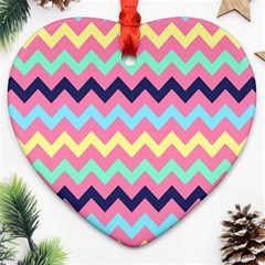 Chevron Pattern Gifts Ornament (heart) by GardenOfOphir