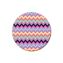 Chevron Pattern Gifts Rubber Coaster (round) by GardenOfOphir