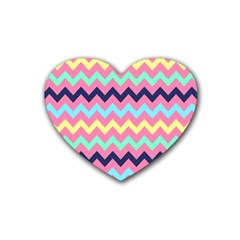 Chevron Pattern Gifts Rubber Coaster (heart) by GardenOfOphir