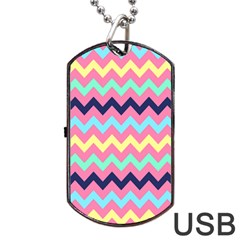 Chevron Pattern Gifts Dog Tag Usb Flash (one Side) by GardenOfOphir