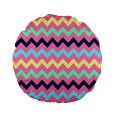 Chevron Pattern Gifts Standard 15  Premium Round Cushions by GardenOfOphir