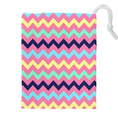 Chevron Pattern Gifts Drawstring Pouch (4xl) by GardenOfOphir