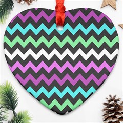 Chevron Pattern Gifts Ornament (heart) by GardenOfOphir