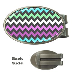 Chevron Pattern Gifts Money Clips (oval)  by GardenOfOphir