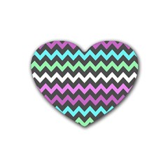 Chevron Pattern Gifts Rubber Coaster (heart) by GardenOfOphir