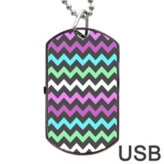 Chevron Pattern Gifts Dog Tag Usb Flash (two Sides) by GardenOfOphir