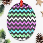 Chevron Pattern Gifts Ornament (Oval Filigree) Front