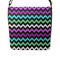 Chevron Pattern Gifts Flap Closure Messenger Bag (l) by GardenOfOphir