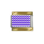 Chevron Pattern Gifts Gold Trim Italian Charm (9mm) Front