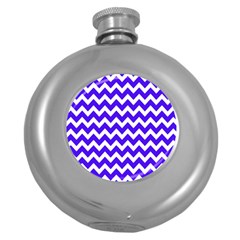 Chevron Pattern Gifts Round Hip Flask (5 Oz) by GardenOfOphir