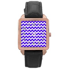 Chevron Pattern Gifts Rose Gold Leather Watch 