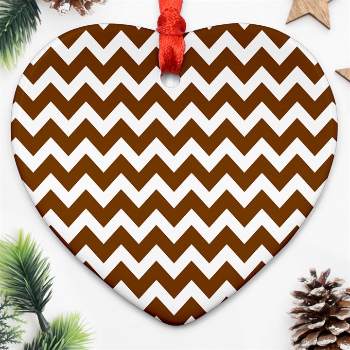 Chevron Pattern Gifts Heart Ornament (Two Sides)