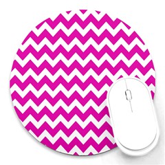 Chevron Pattern Gifts Round Mousepad by GardenOfOphir