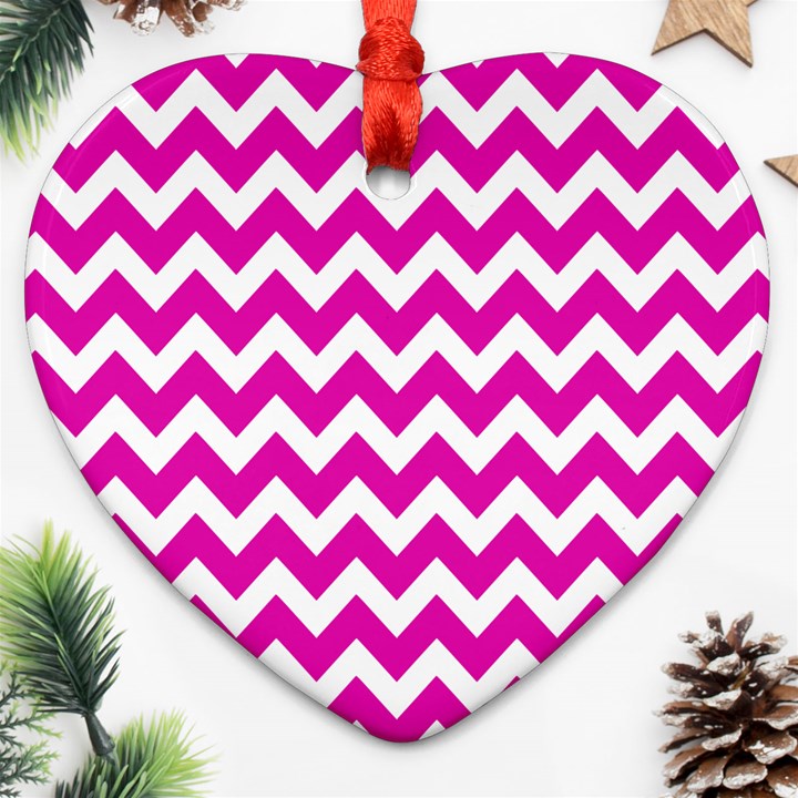 Chevron Pattern Gifts Ornament (Heart)