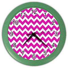 Chevron Pattern Gifts Color Wall Clock by GardenOfOphir