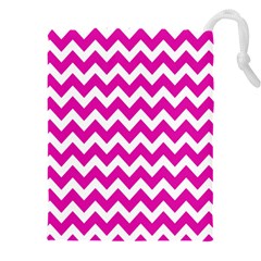 Chevron Pattern Gifts Drawstring Pouch (4xl) by GardenOfOphir