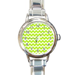 Chevron Pattern Gifts Round Italian Charm Watch by GardenOfOphir