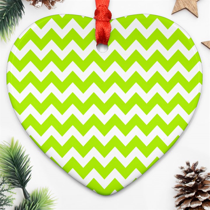 Chevron Pattern Gifts Ornament (Heart)