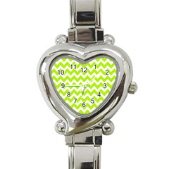 Chevron Pattern Gifts Heart Italian Charm Watch by GardenOfOphir