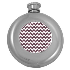 Chevron Pattern Gifts Round Hip Flask (5 Oz) by GardenOfOphir