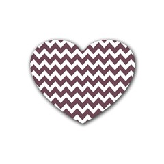 Chevron Pattern Gifts Rubber Coaster (heart) by GardenOfOphir