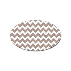 Beige Chevron Pattern Gifts Sticker (oval) by GardenOfOphir