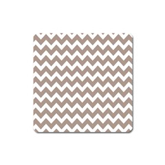 Beige Chevron Pattern Gifts Square Magnet by GardenOfOphir