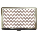 Beige Chevron Pattern Gifts Cigarette Money Case Front